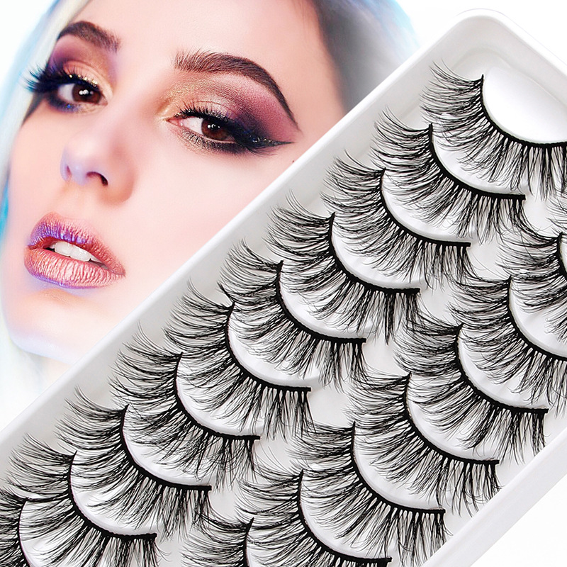 Thick Natural Fluffy False Eyelashes Extensions Curly Crisscross Hand Made Reusable Multilayer Fake Lashes Soft & Vivid Easy to Wear Eyes Makeup