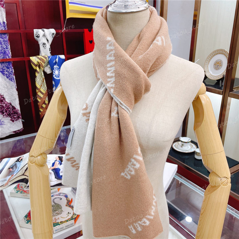 Fashion Designer Men Scarves Letter Weave Cashmere Scarf For Woman Long Pashmina Wool Blend Jacquard Shawl Luxury Wrap 2 Side233J