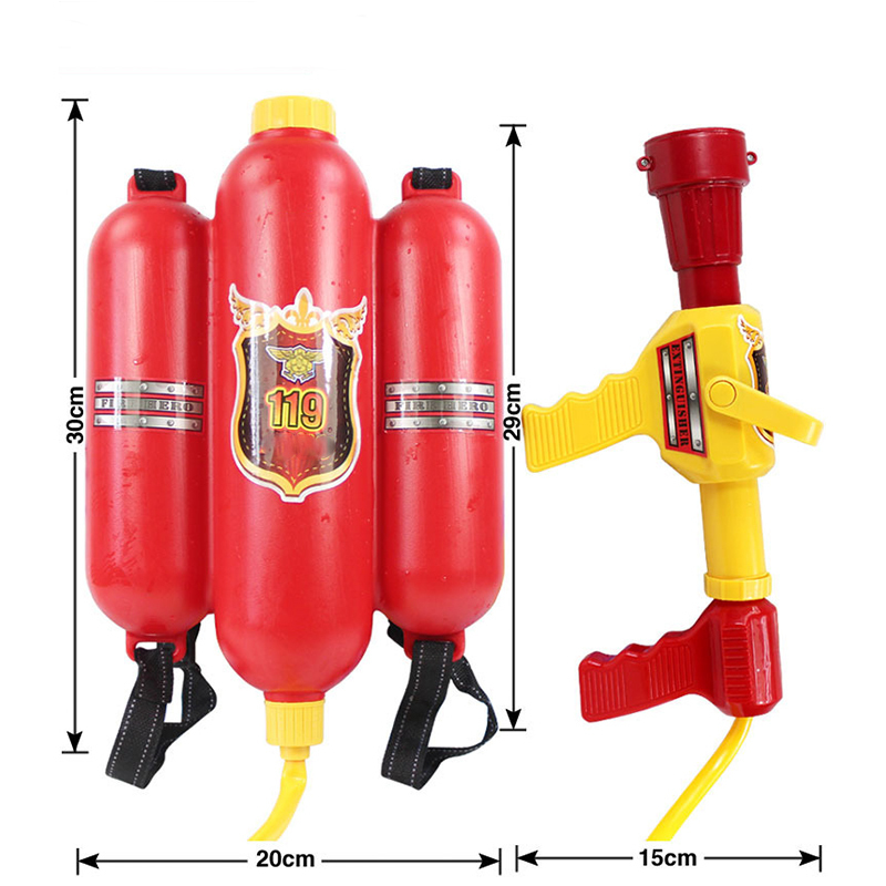 Pistole Spielzeug Kinder Feuerwehrmann Rucksack Düse Wasserpistolen Strand Außenpool Feuerlöscher Soaker Cosplay Pistole Blasters 220826