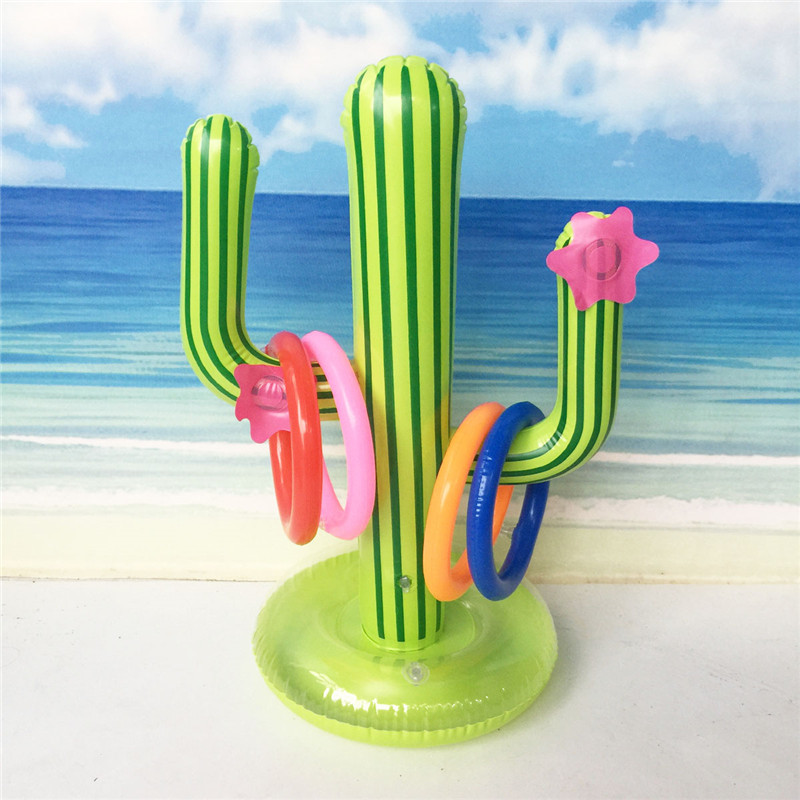 Outdoor Sport Toy Swimming Pool Inflatable Cactus Ring Toss Game Set Christmas Reindeer Antler Rabbit Toys Beach Party Kids Adults Favors Supplies Bar Travel