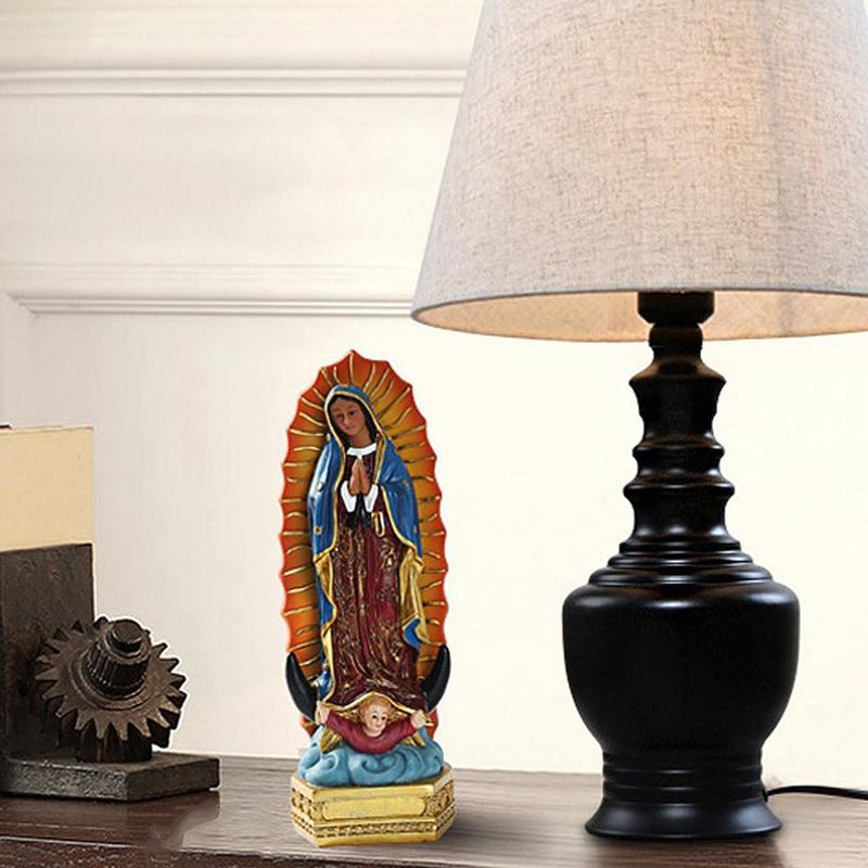 Decorative Objects Figurines Beautiful Our Lady of Guadalupe Virgin Mary Statue Sculpture Resin Figurine Gift Xmas Display Decor Ornament 220827