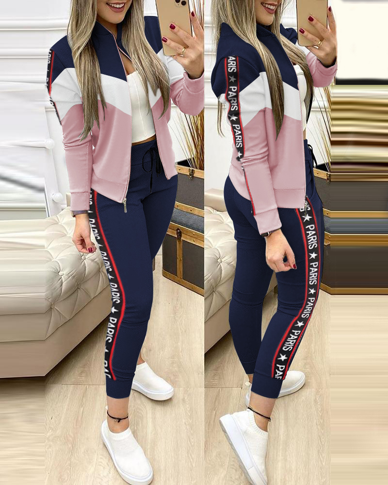 Womens Two Piece Pants Spring Autumn Women Set Outfits Womens Tracksuit Zipper Top And Pants Casual Sport Suit Winter Woman Clothing 220826