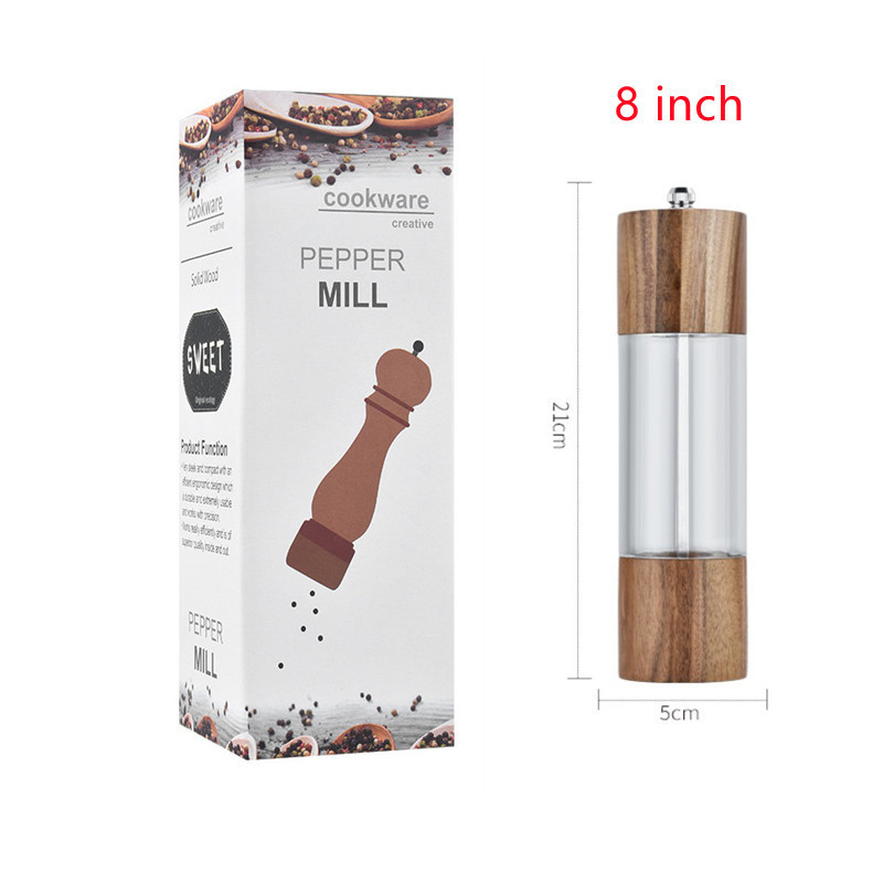 Mills Pepper Grinder 투명 소금 및 후추 밀 소금 연삭 세라믹 코어 다목적 Cruet Kitchen 도구 220827