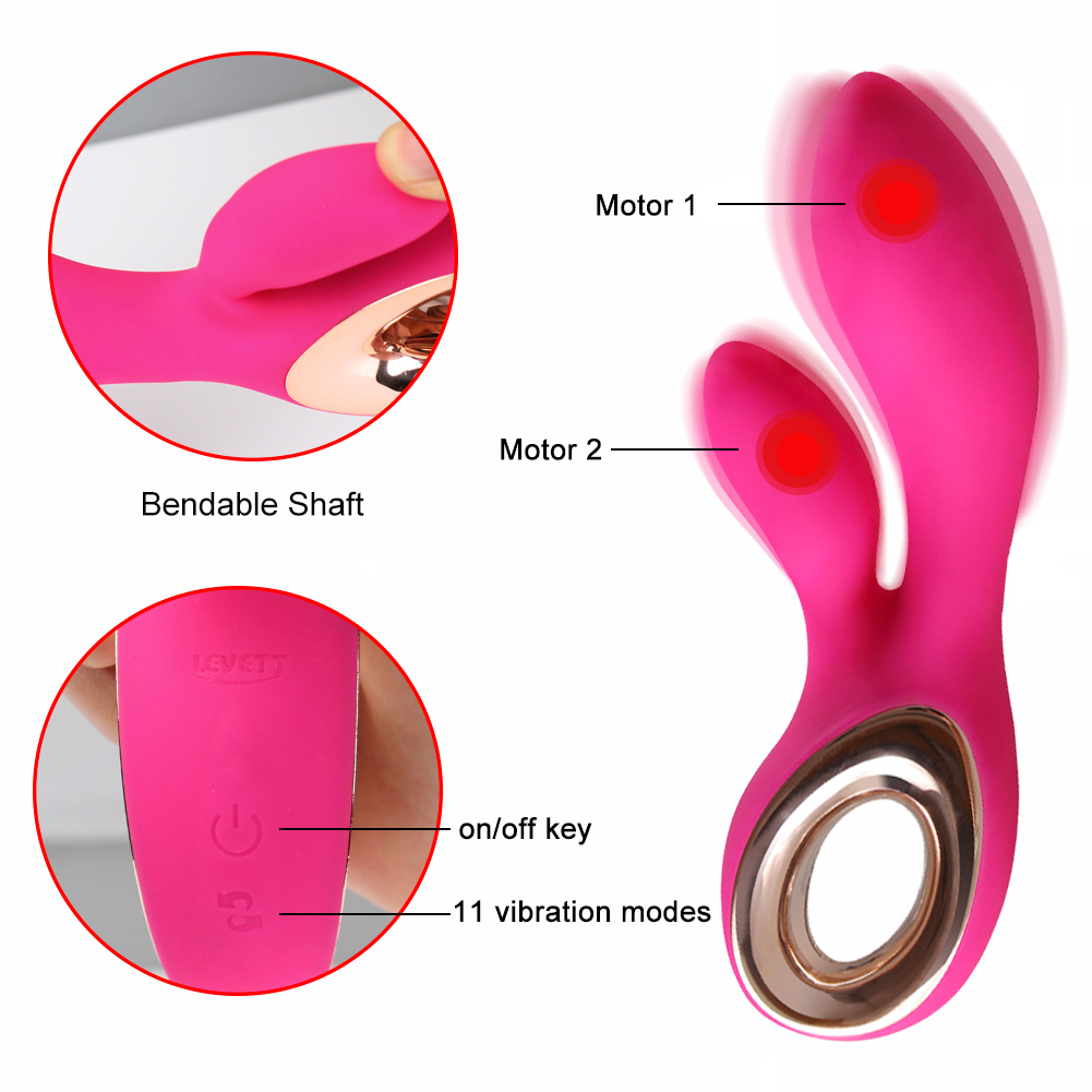 Beauty Items Doppelpenetrations-Vibrator, Kaninchen, kraftvoller Stoßdildo, Vagina-Klitoris-Stimulator, weibliche Masturbatoren, sexy Spielzeug für Frauen