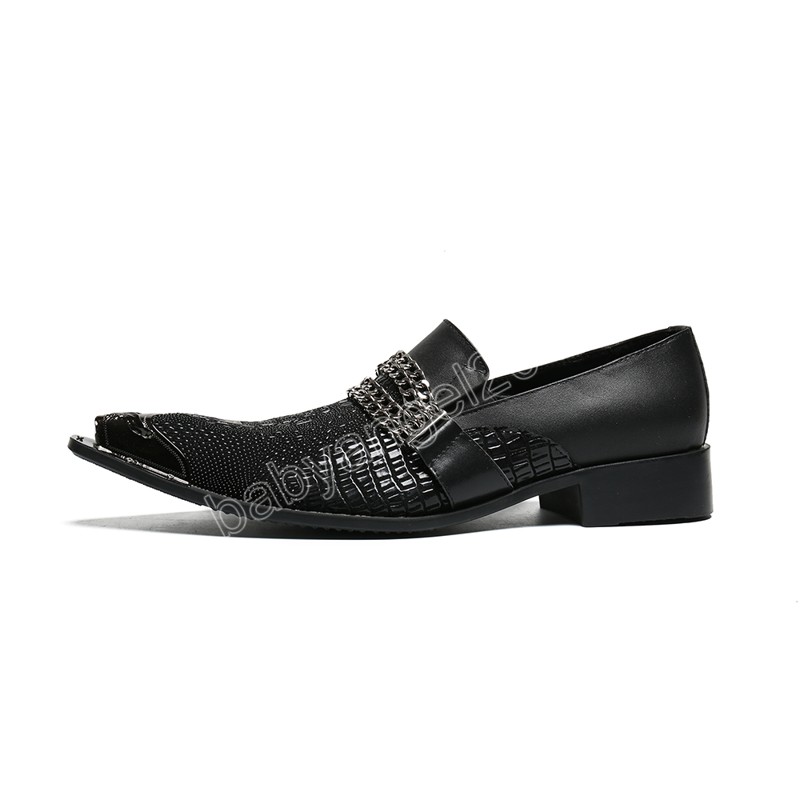 Mode hommes chaussures en cuir véritable noir bout pointu bal homme chaussures habillées grande taille bureau d'affaires chaussures formelles
