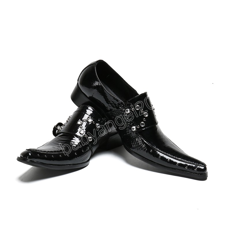패션 웨딩 파티 남자 드레스 신발 진짜 가죽 브로그 신발 버클 비즈니스 옥스포드 신발 공식 신발