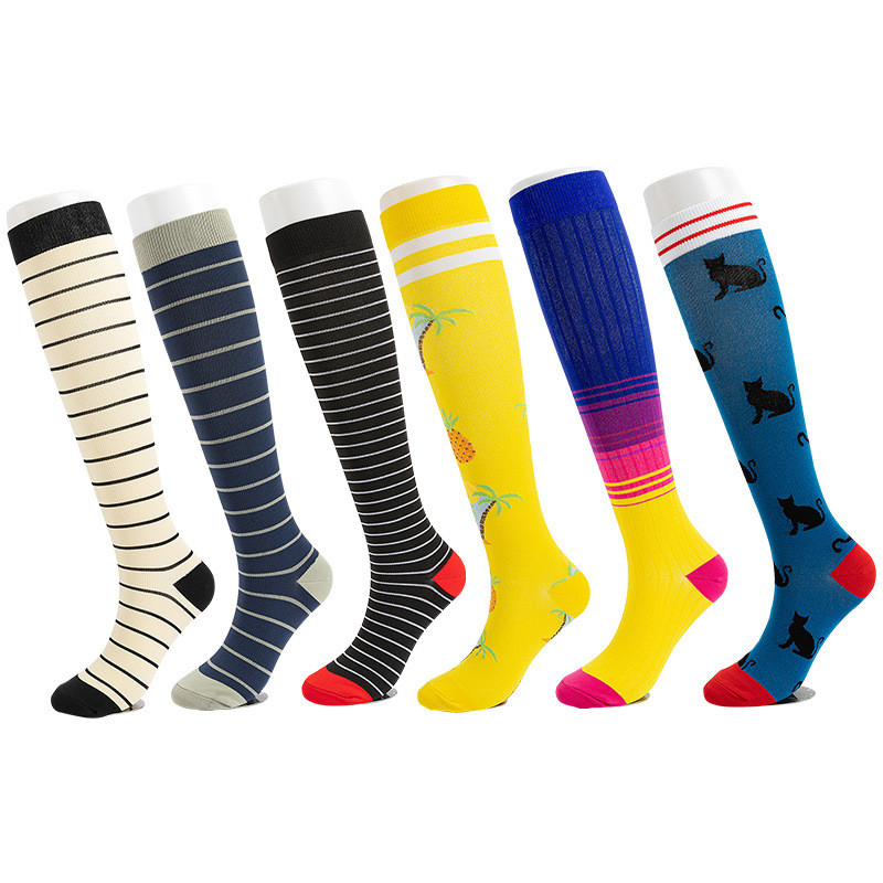 Chaussettes de compression pour varices femmes filles hommes drôle Animal mignon imprime chaussettes unisexe en plein air course cyclisme chaussettes pour infirmières