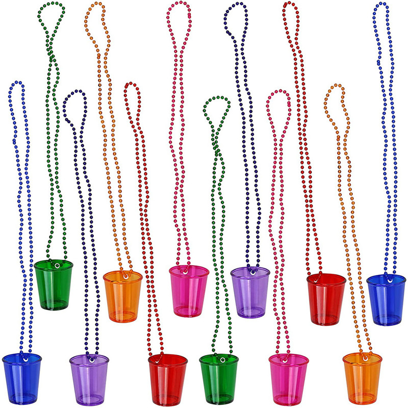 Creative Bead Chain Cups Bachelorette Party Game Props Plastic Hen Night Wedding Party Bead Necklace Wine Glass Bridal Shower 