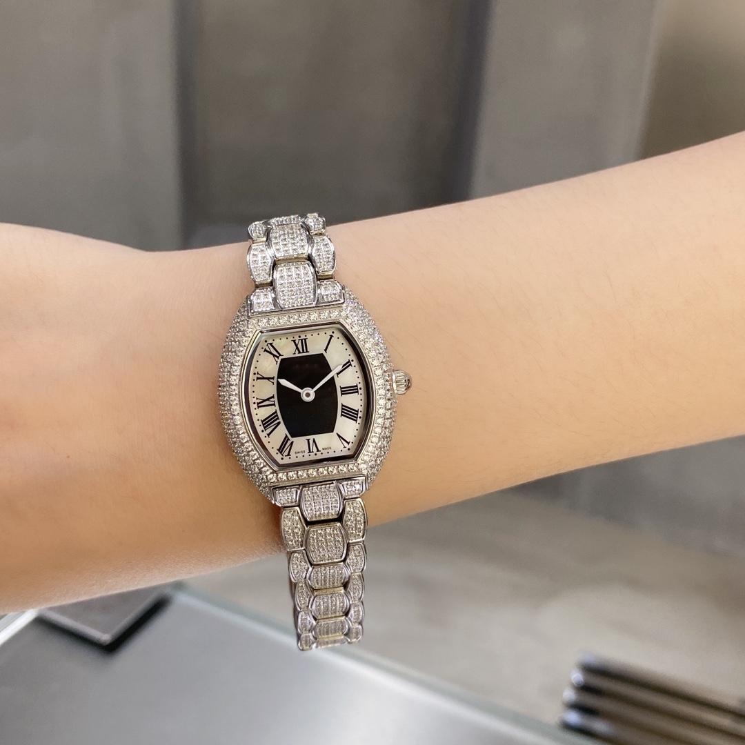 Montre DE Luxe herenhorloges 28x33x6.1mm Zwitsers quartz uurwerk 18K goud proces produceren babysbreath diamanten horloge Horloges
