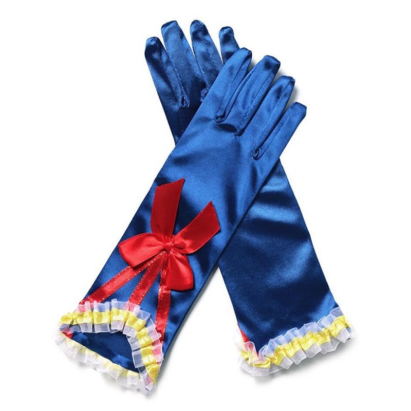 Gants longs pour filles, gants de princesse, pour robe de mariée, avec nœud, accessoires de Costume, en Satin, cadeau de noël et d'anniversaire