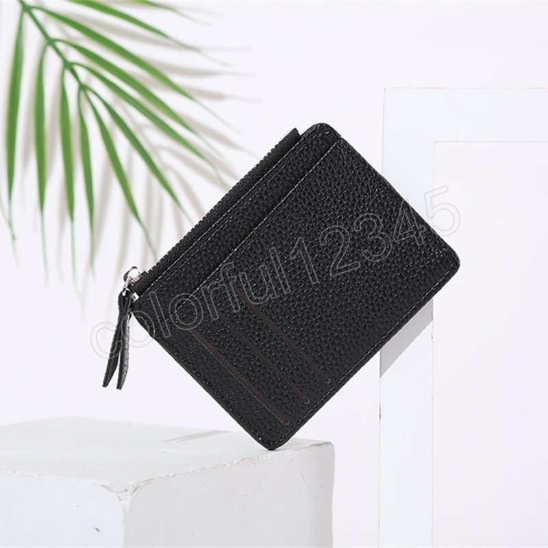 Carteira feminina Ultra PU Purse de couro de bolsa Banco de cartões Multi-Cart Bit Zipper Burse simples suporte de cartão