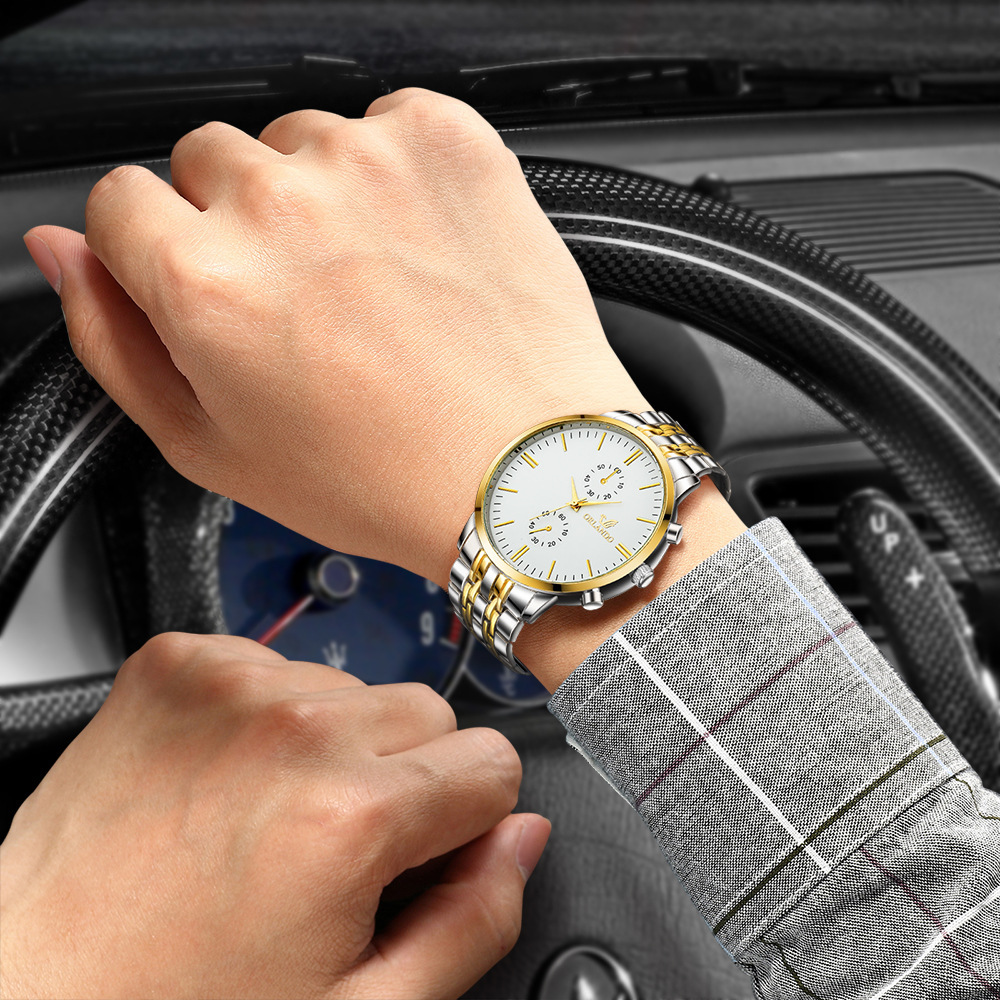 Luxe classique robe affaires hommes montres ORlando Quartz montre-bracelet en acier inoxydable mâle horloge montre décontractée