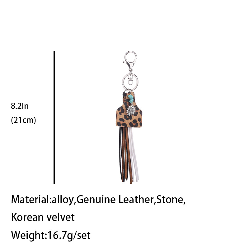 Кожаный кожаный кожа натуральные хрустальные камни для кисточки для ключей модные аксессуары подвесной цепочка клавиши Keyring Keyring