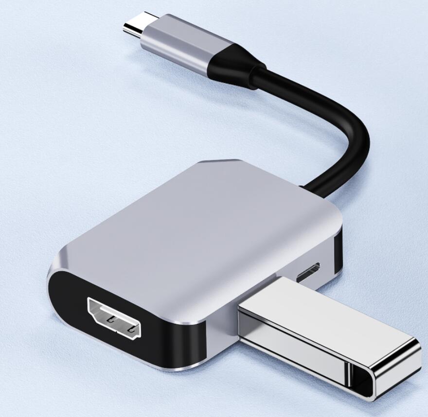 USB-C HUB Type-C إلى 4K HD VGA Adapter USB3.0 PD محطة إرساء نوع C لـ MacBook Air/Pro HP Lenovo