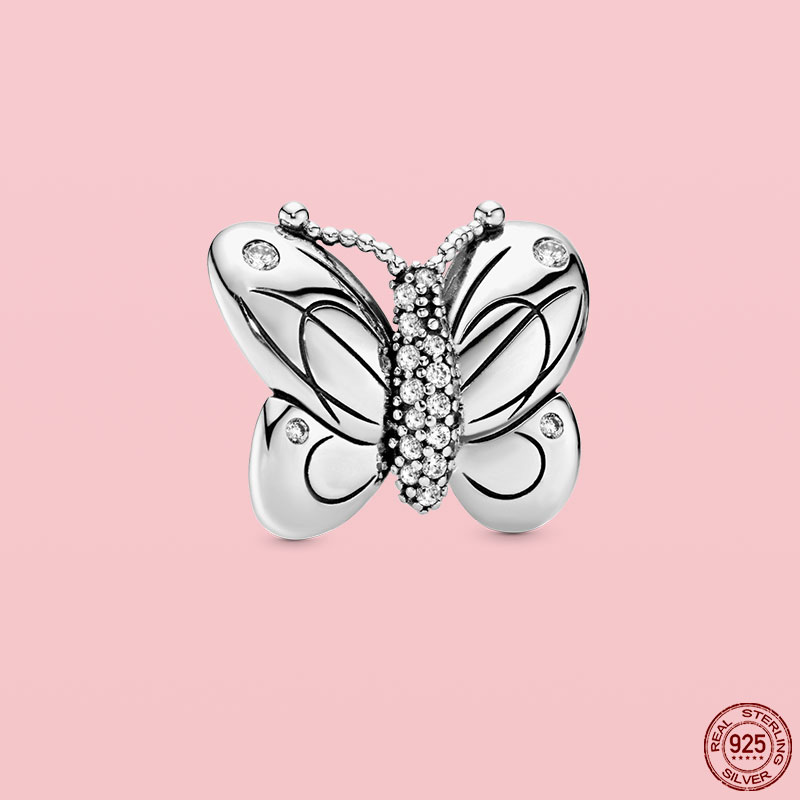 925 Silver Fit Pandora charme bracelete contas Butterfly Dreamcatcher Moon Charmes Ciondoli DIY FELE