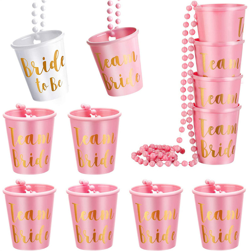 Bachelorette Party Bride To Be Beroom Team Team Groom Bad Chain Cup Set Hen Night Wedding Party Decoration