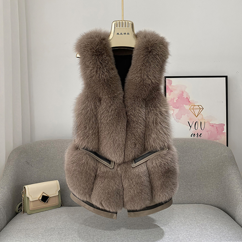 Womens Fur Faux Fur Chegadas Real Fur Gilets Colete de Inverno Mulheres Moda Colete Mantenha Quente Fofo Sem Mangas Casacos S7878 220829