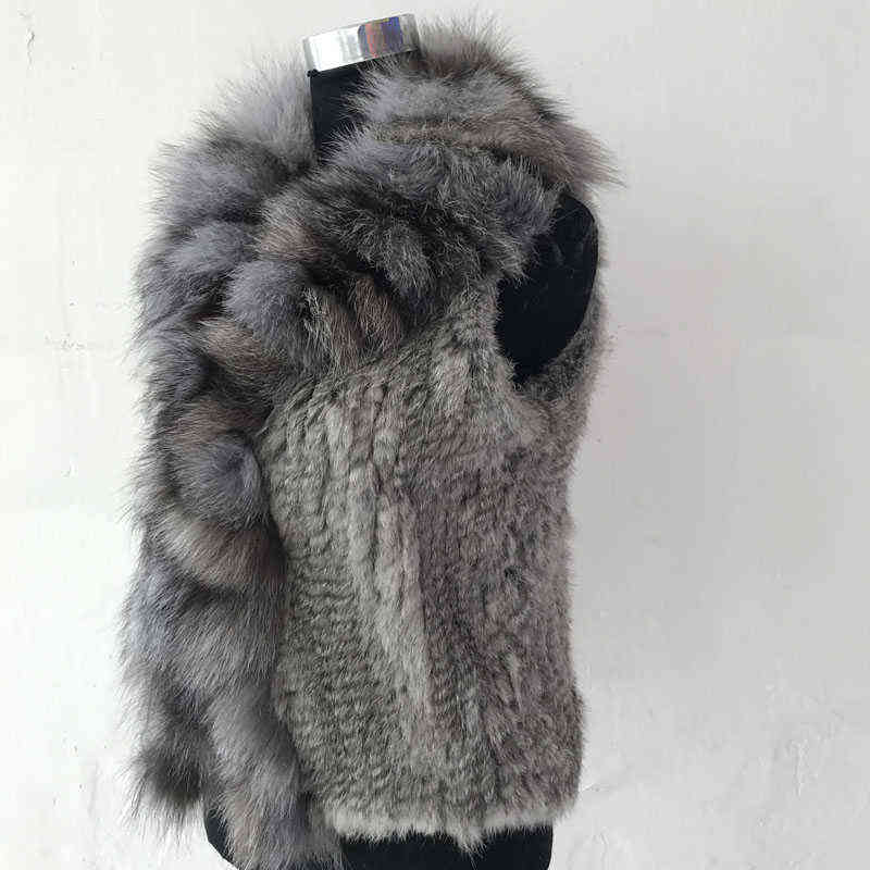 女性のフェイクハルピホップ女性編みウサギの毛皮の襟ベストノースリーブカスタマイズドロップシッピング卸売価格はブラジルL220829