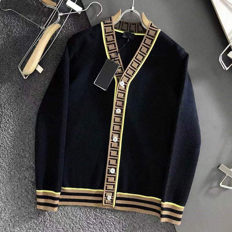 Designer Sweater Womens Autumn Knitwear V neck stripeds cardigan Long Sleeve Women Embroidery Jacquard Cardigan knitting Sweaters Coats