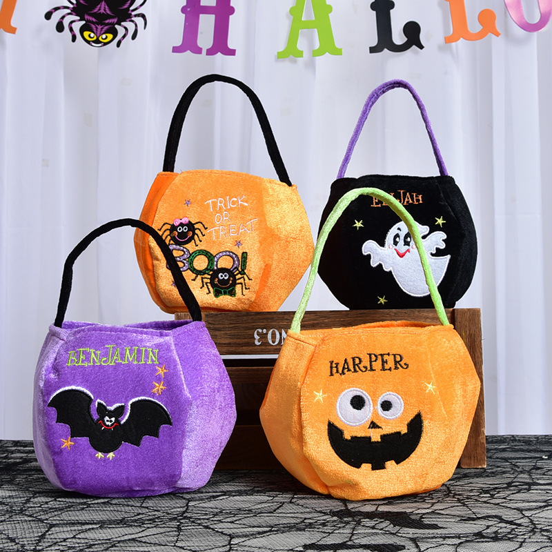 Andere evenementenfeestje Salloween draagbare pompoen cadeaubas grappige spook pumkin print candy tas kid nonwoven cadeaubogels happy Halloween Party Supplies 220829