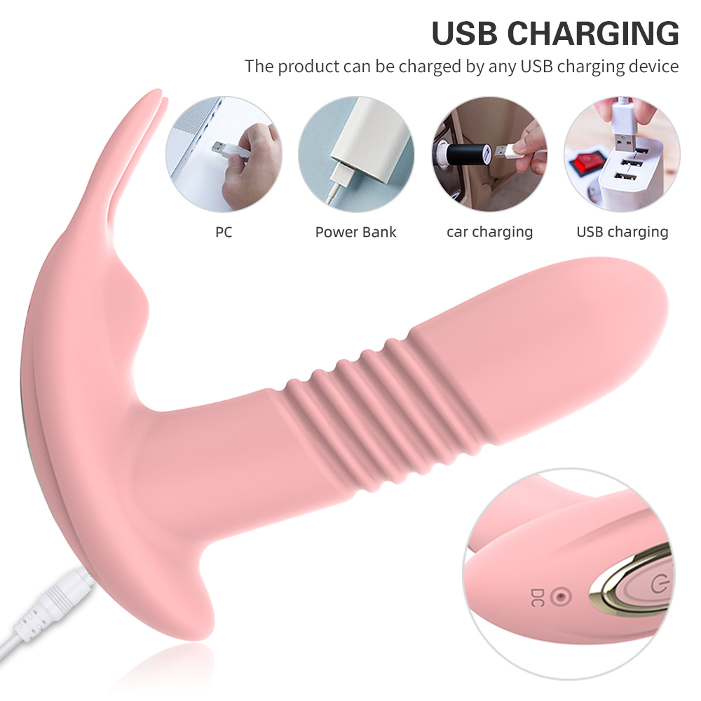 Articoli di bellezza Vibratore del coniglio telecomandato Vibratori del dildo telescopici Perline rotanti Stimolatore della vagina del punto G Giocattoli erotici sexy coppia