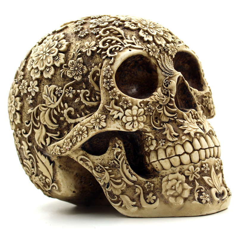 Outros suprimentos de festa do evento Modern Resin estátua Retro Skull Decor Home Decoração Ornamentos de Arte Criativa Esculturas de Esculturas de Crânio Modelo de Halloween Presentes 220829