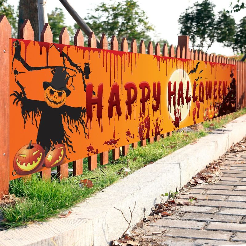 Autre événement Fourniture de fête 250x48cm Halloween Banner Ghost Bloody Bat Pumpkin Hanging Flag Halloween Outdoor Home Party Forcedrop Decoration 220829