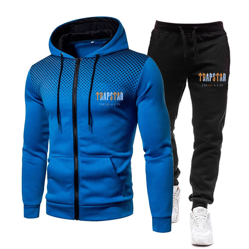 Mens Tracksuits Hoodies Set Zipper Cardigan TRAPSTAR Print Men Hoodie Sets Two Pieces Pants Sportswear Track suit Clothing 220829