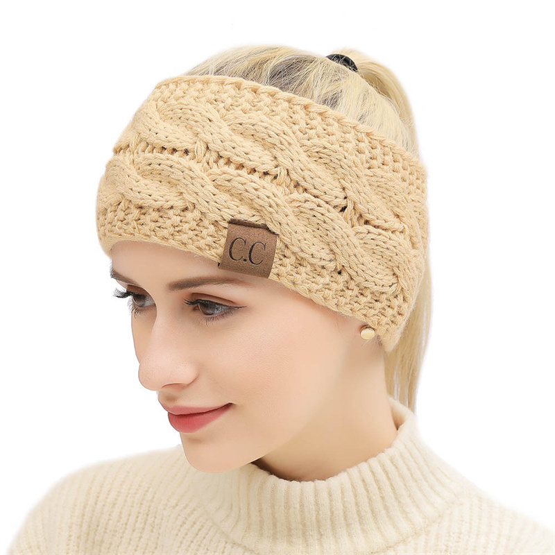 CC Haarband Band Bunte Gestrickte Häkeln Twist Stirnband Winter Ohr Wärmer Elastisches Haarband Breite Haar Zubehör Für Damen B5