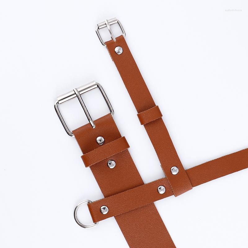 Gürtel 2022 Mode Sexy Punk Faux Leder Harness Körper Taille Gürtel Für Frauen Handgemachte Riemen Suspender263T