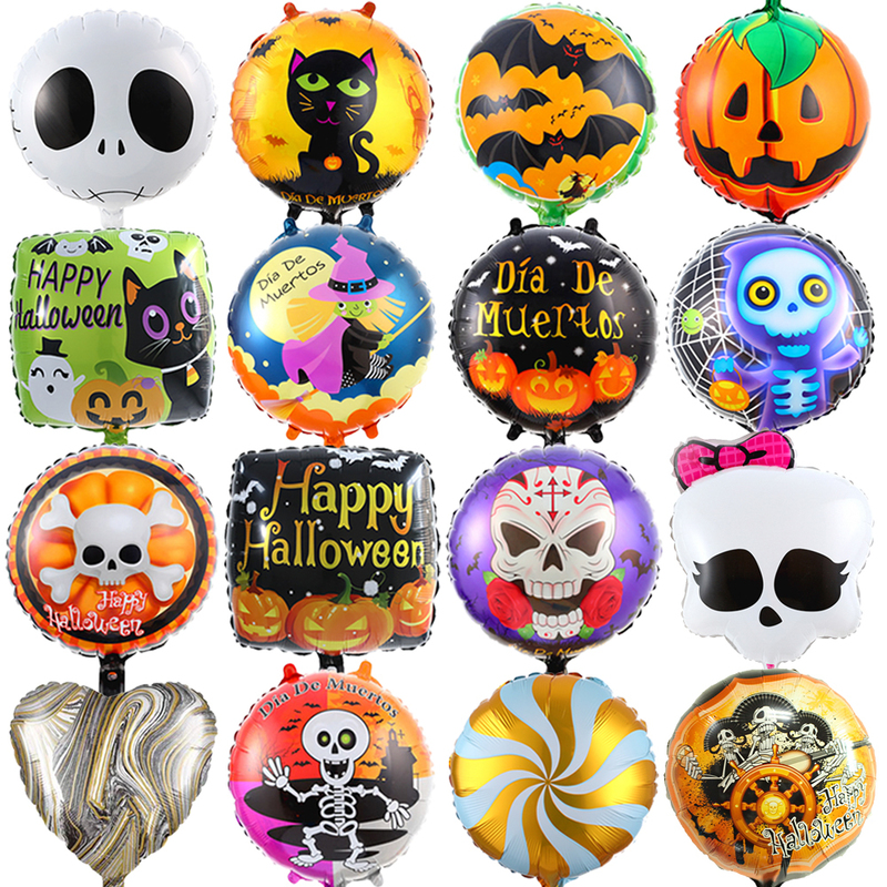 Otros suministros para fiestas de eventos 1 pieza Globos de papel de aluminio Globos de helio Decoración de Halloween para el hogar Exterior Murciélago Araña Bruja Calabaza Decoraciones Año 220829