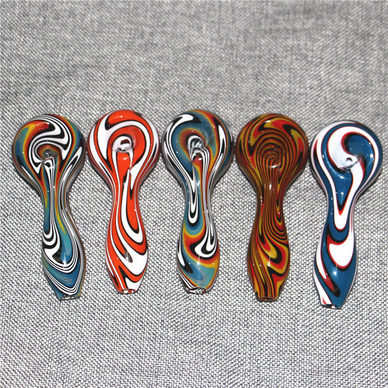 Glass smoking pipe Tobacco hand pipes spoon dry herb pipe bubble amazing headyglass good quality