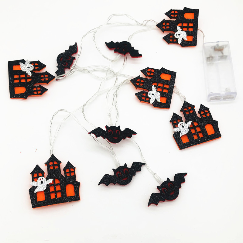 Altri articoli feste eventi Halloween Cartoon Bat Black Castle Light String Stringa di zucca Luci fantasma Festival Decorazioni albero Luci Happy Halloween Supplies 220829