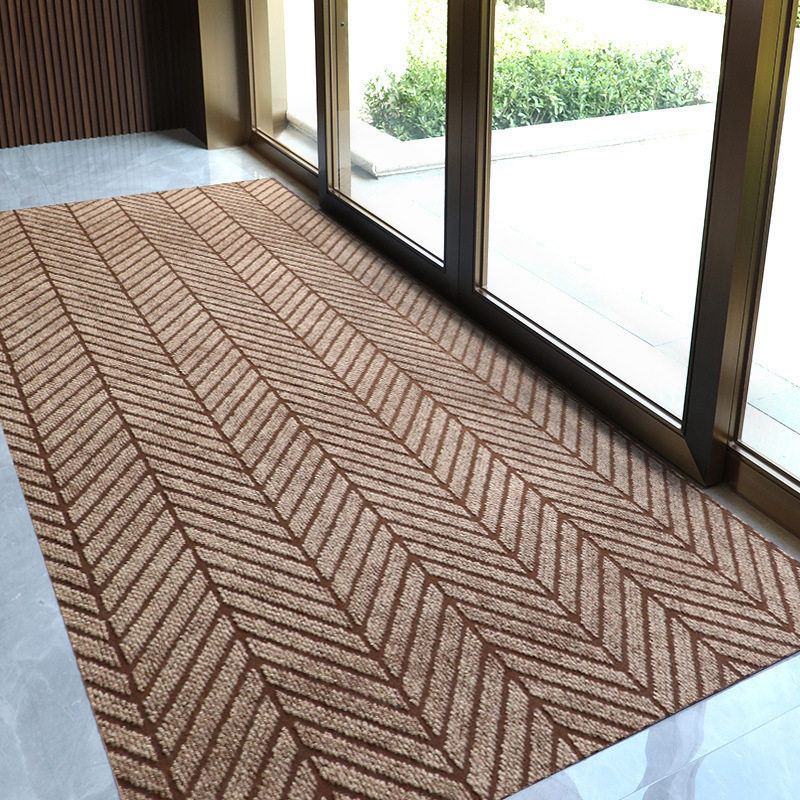 Carpet Large Long Thin Doormat for Mall Entrance Outdoor Indoor Striped Gray Coffee Kitchen Area Rugs Anti Slip Floor Mats 220919