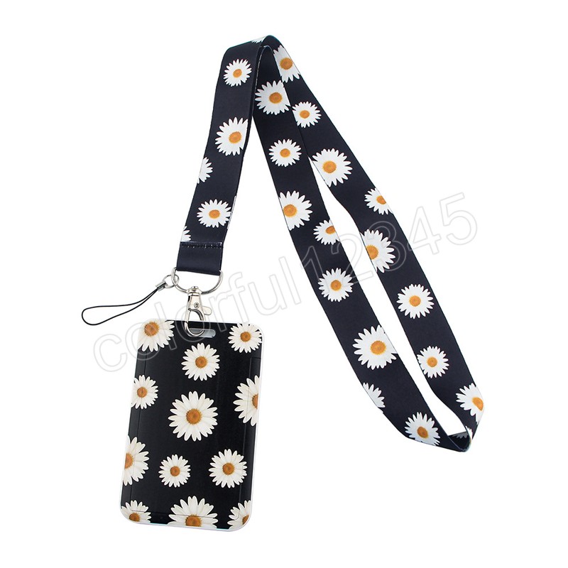 Schlüsselanhänger, Ausweishalter, mobile Schlüsselanhänger, Kreditkartenetui mit Umhängeband, Sonnenblumen-Lanyard-Kartenhülle