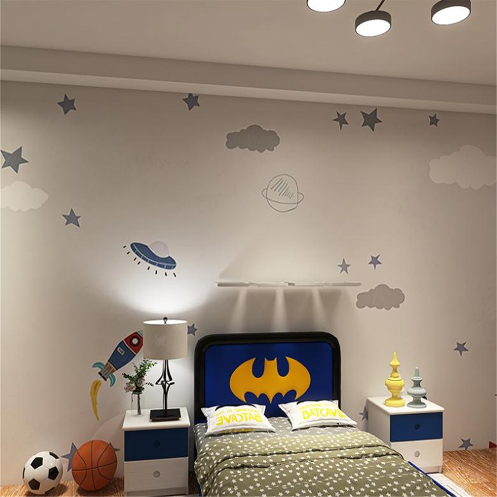 Simple wallpaper cartoon children's room wall cloth boy bedroom mural background wall simple cartoon wallpaper