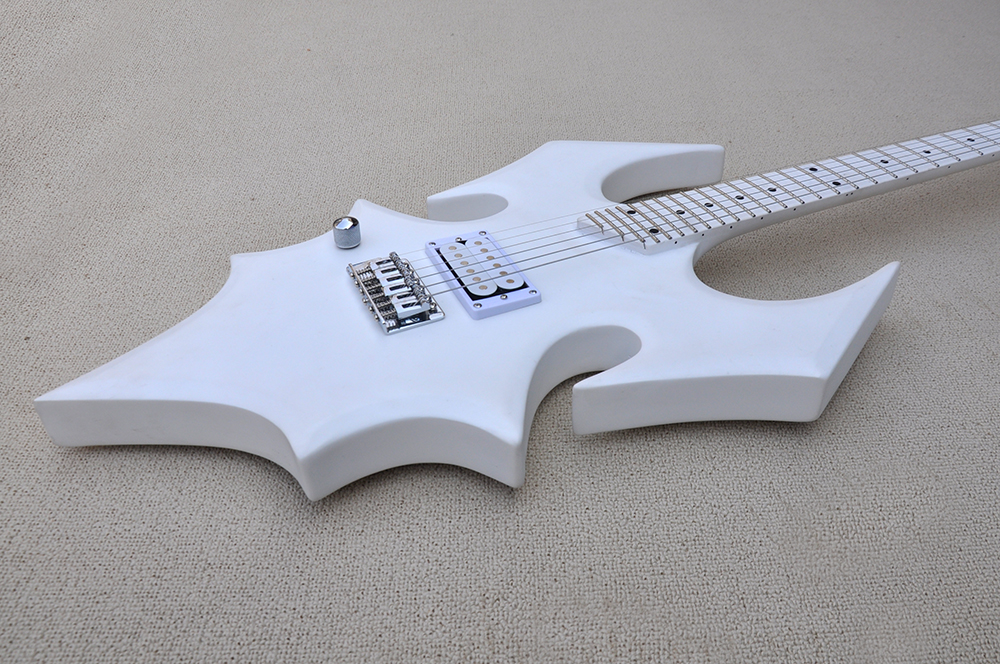27フレットのハンバッカーピックアップ付きホワイト6ストリングエレクトリックギター