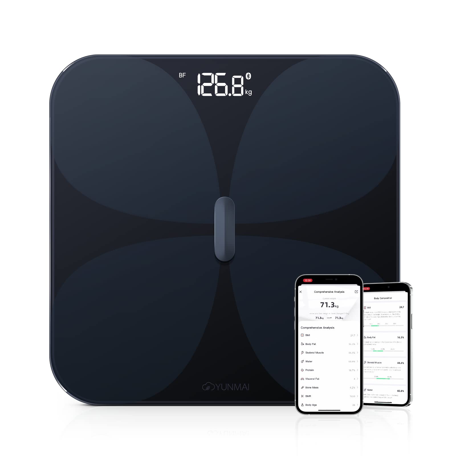Yunmai M1806 Pro Fat Fat Smart Scale Composition Monitor Black w/ App