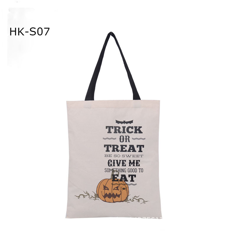 Storage Bags Halloween Candy Bag Gift Sack Treat or Trick Pumpkin Sublimation Canvas Big Bags ChristmasParty Festival Tote Bag 829