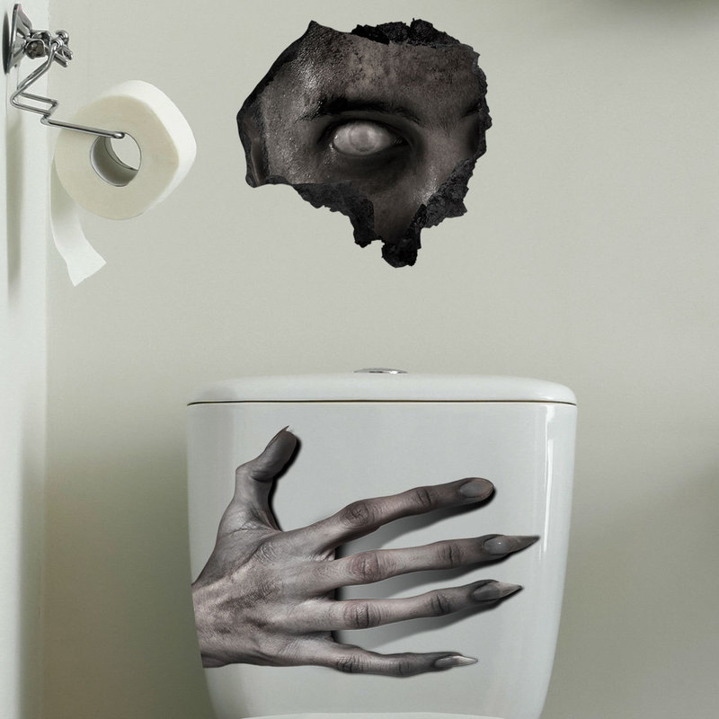 Altri articoli feste eventi Decorazione di Halloween Adesivo toilette Fantasma Palma Bulbo oculare Adesivo bagno Festa Decorazioni fai da te Camera Decorazioni spaventose Puntelli Horror 220829