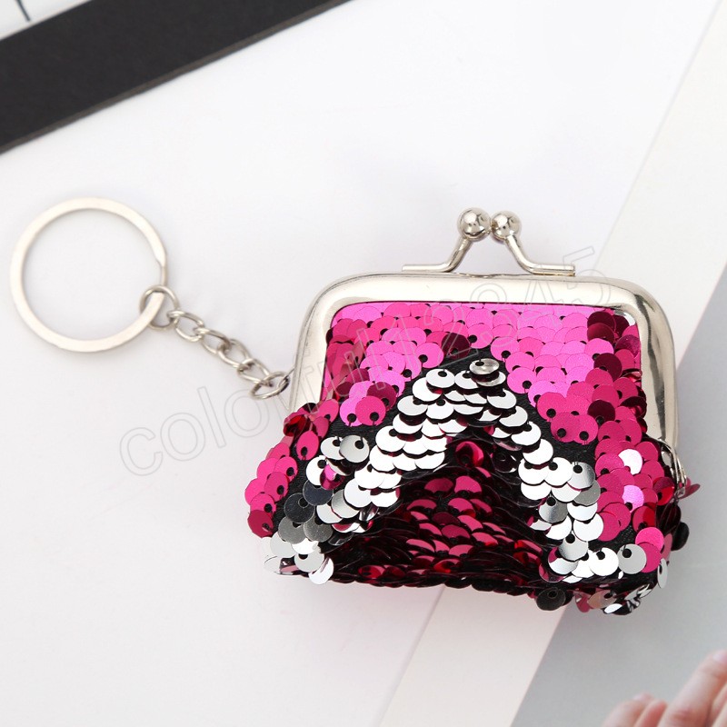 Femmes porte-monnaie paillettes brillantes mignon Portable portefeuille dame rétro Vintage petit portefeuille moraillon sac à main Kawaii sac pochette étui