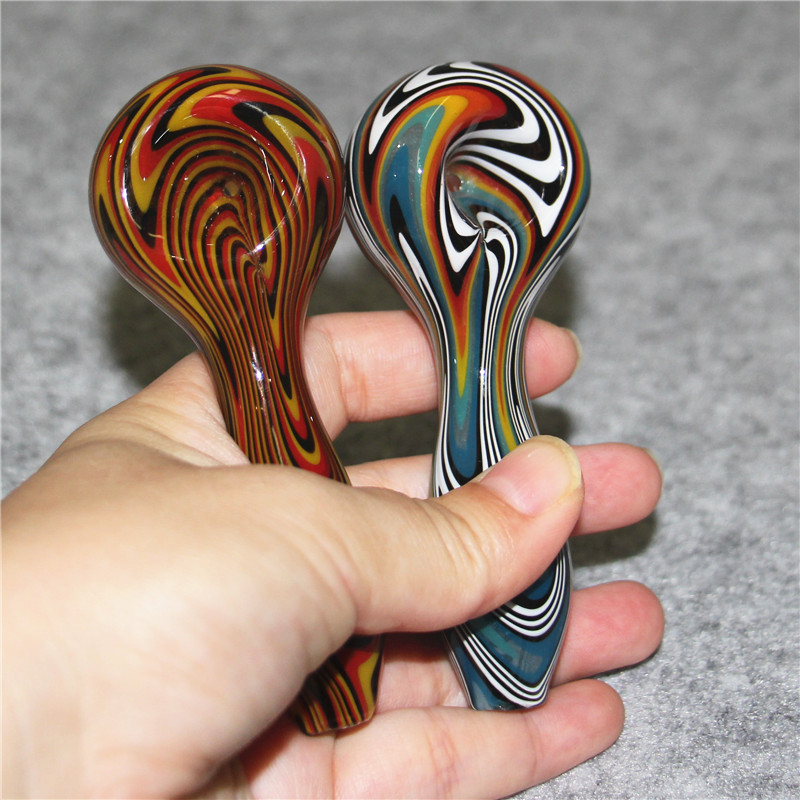 Glas roken Handbuizen Mooie water Bong Tabaksaccessoires Dab Rig Art Oil Burner Lepel Pipe