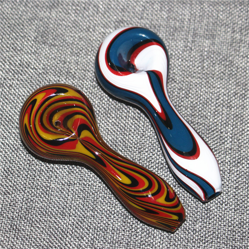 Glass Smoking Pipes Heady Spoon Oil Burner Tobacco Pipe 4 Inch Mini Hand Pipes for silicone bong bubble