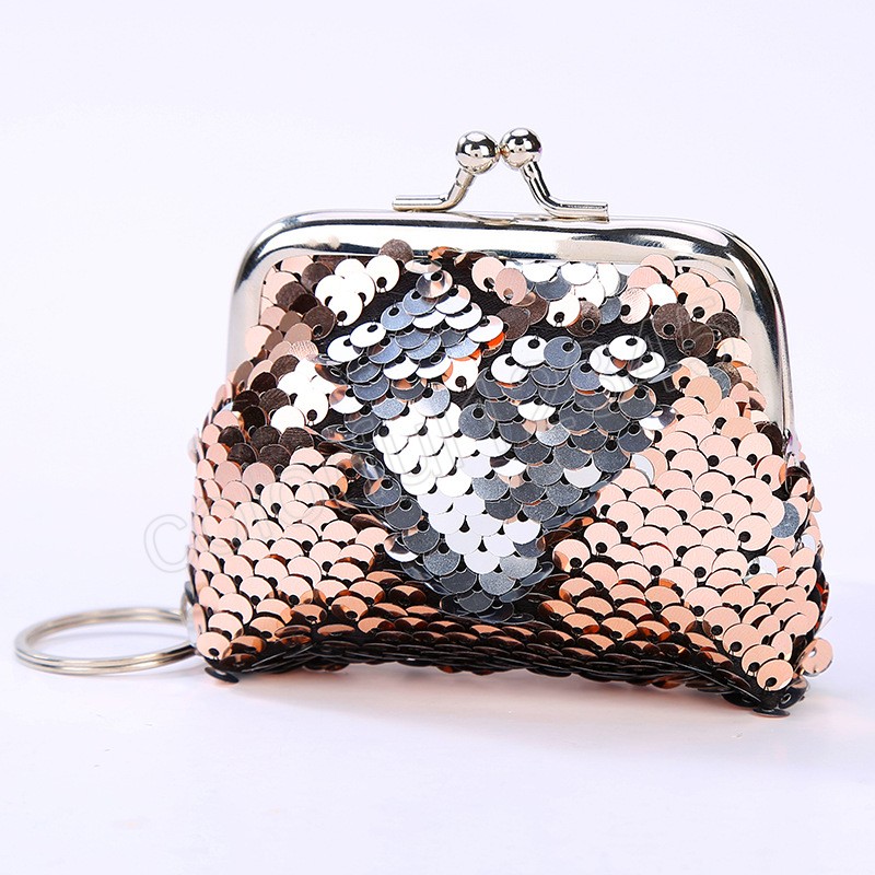 Femmes porte-monnaie paillettes brillantes mignon Portable portefeuille dame rétro Vintage petit portefeuille moraillon sac à main Kawaii sac pochette étui