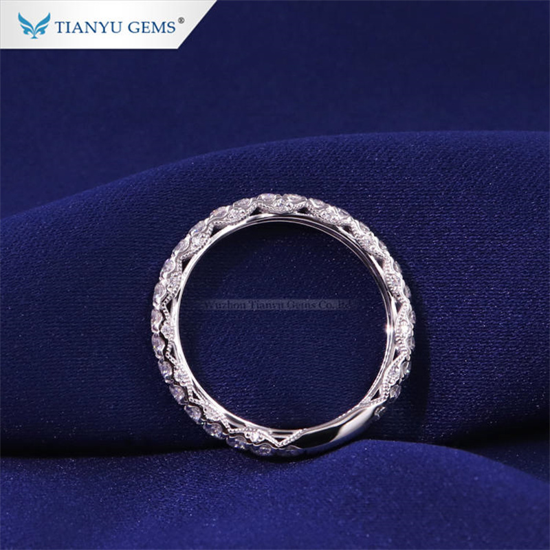 Обручальные кольца Tianyu Gems D VVS Раунд для женщин 10K14K18K Золотые винтажные ювелирные изделия Сверкающие бриллианты 220826