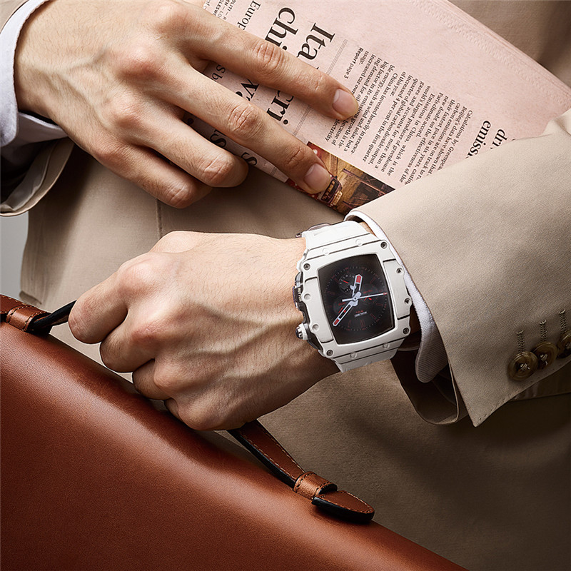 Véritable réalité du carbone en fibre de carbone armure de protection Bracelet Bracelet pour Apple Watch Series 7 6 5 4 SE IWATCH 44mm 45 mm