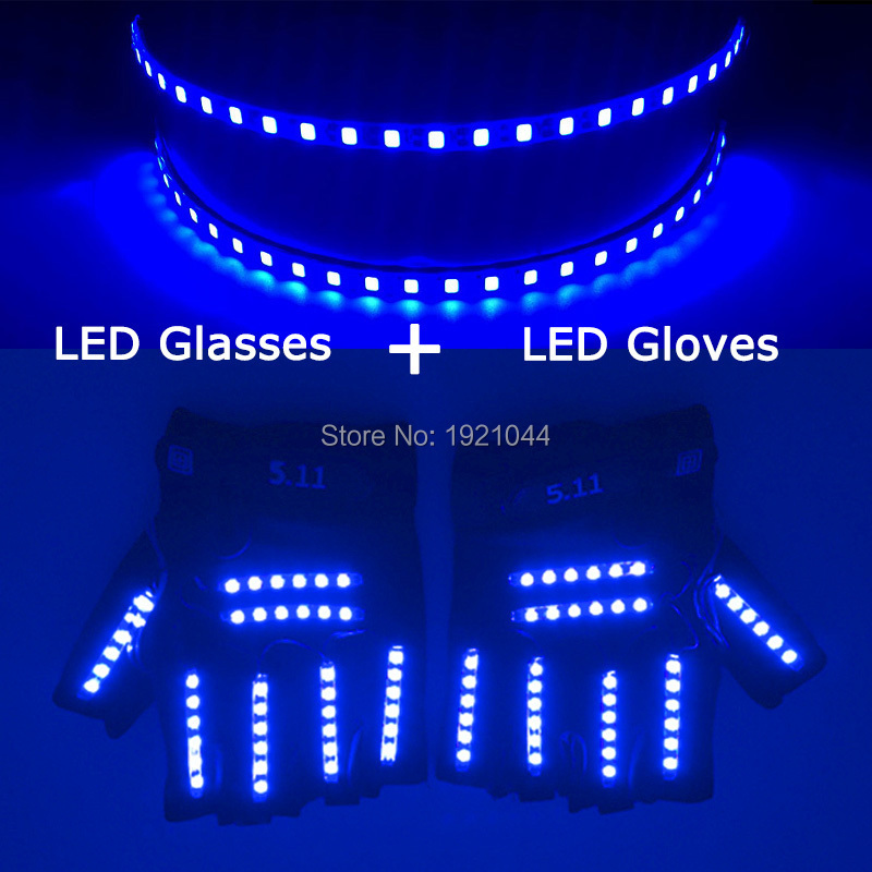 Autres fournitures de fête festives Style LED Costume Costume Lunettes Gants Festival Performance Props Laser Light Up Décor 220829