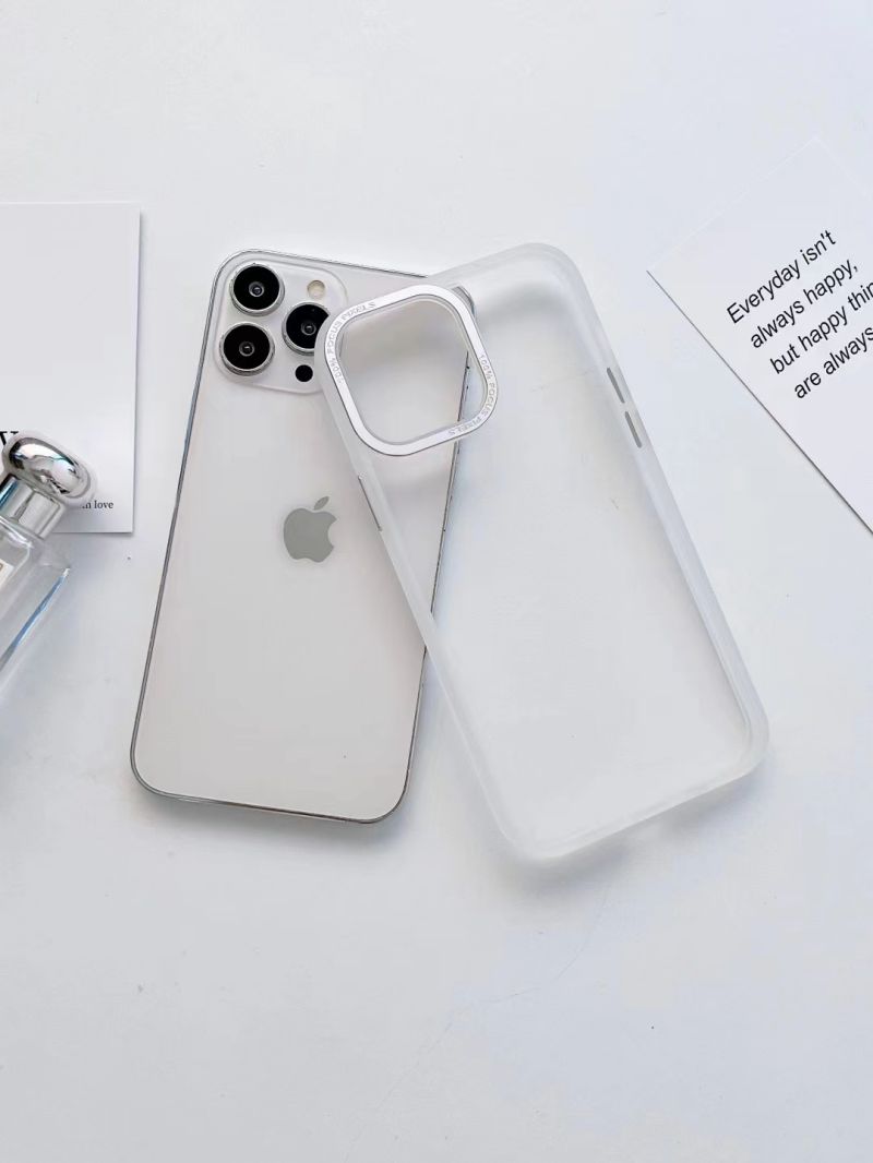 حالات هاتف إطار العدسة المعدنية لأجهزة iPhone 14 14Pro 13 12 Side Anti Slip Design Disproof Prevention Shells
