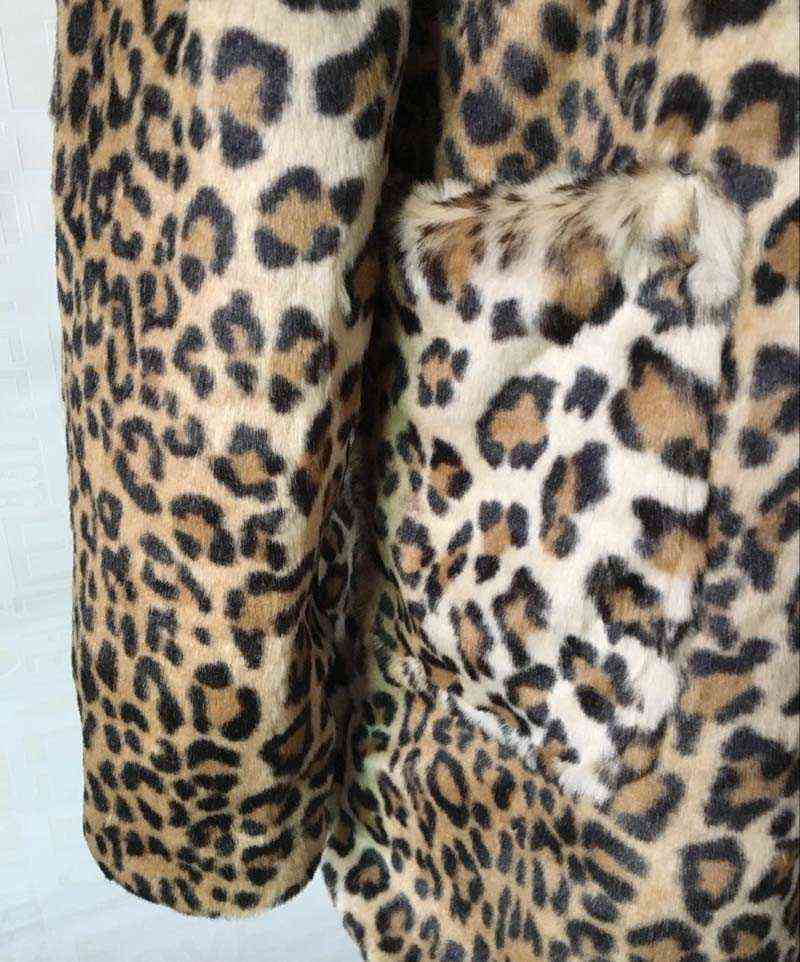 Women's fur Zadorin 2022 Fashion Streetwear Warm Hooded Leopard Faux Sleeve Fluffy Fake Fur Jacket Long Winter Overcoat L220829