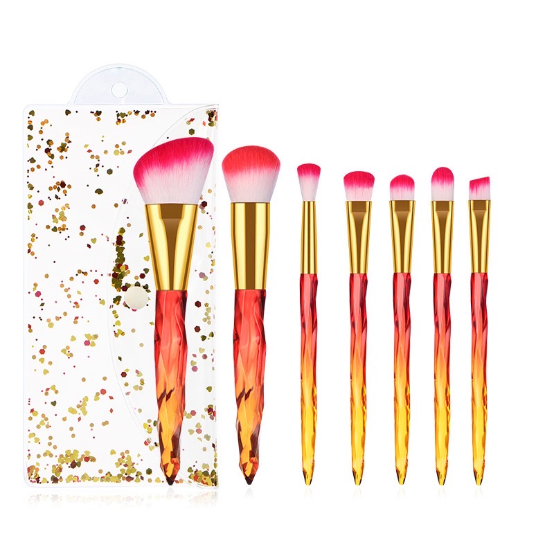 7st Nyb￶rjare Makeup Brush Sats Full Face Cosmetic Brushes for Foundation Eyeshadow Blush